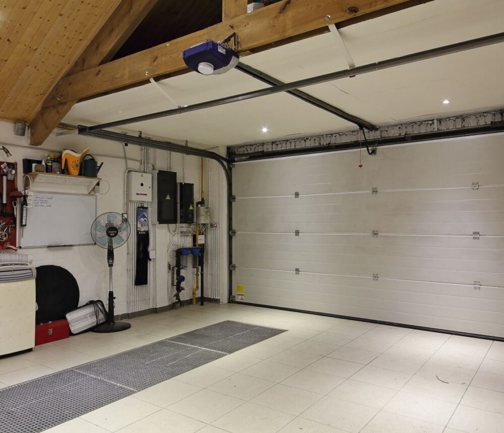 Garage door view from home interior