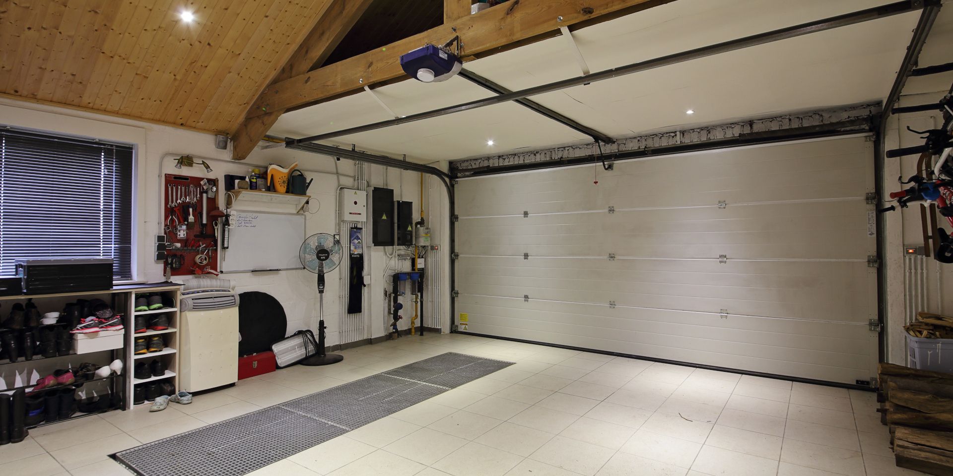 Garage door view from home interior